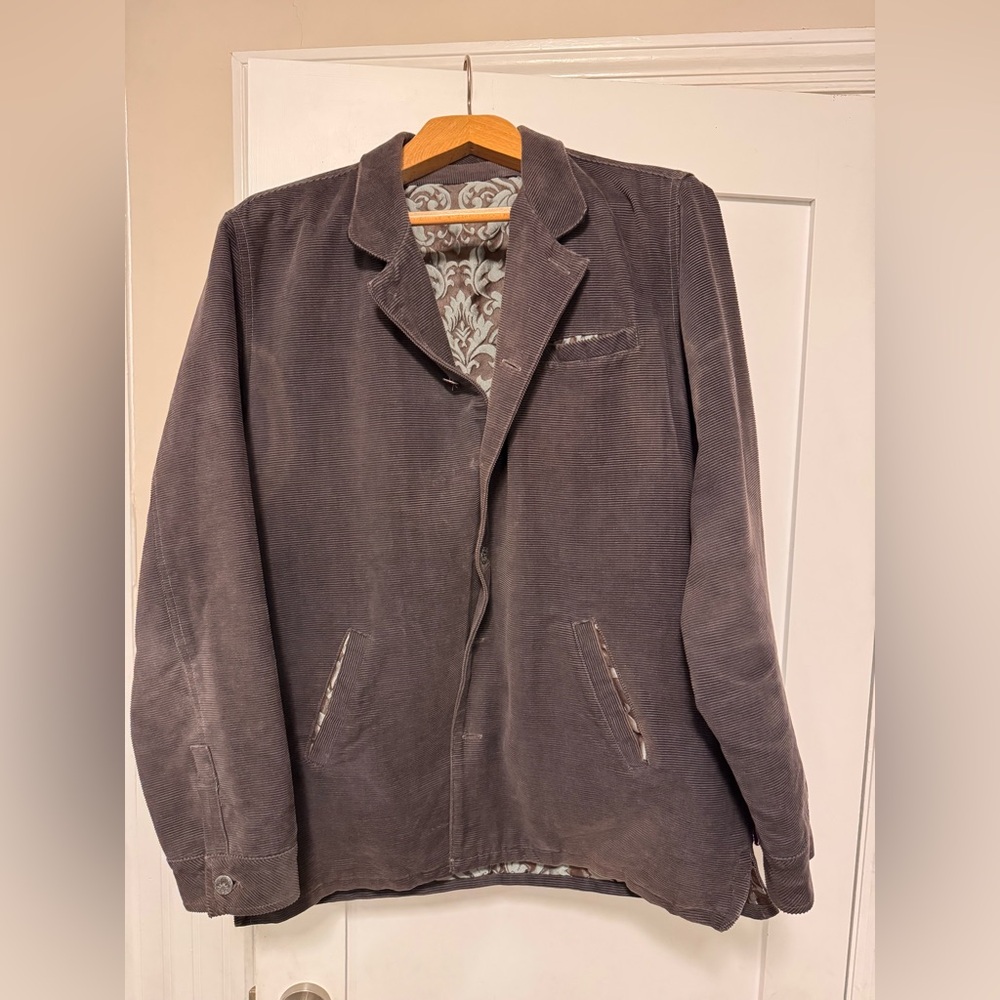 Men's Gray Corduroy Reversible Jacket